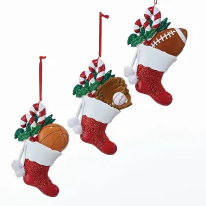 4.3" Sports Stocking Ornament - Free Personalization