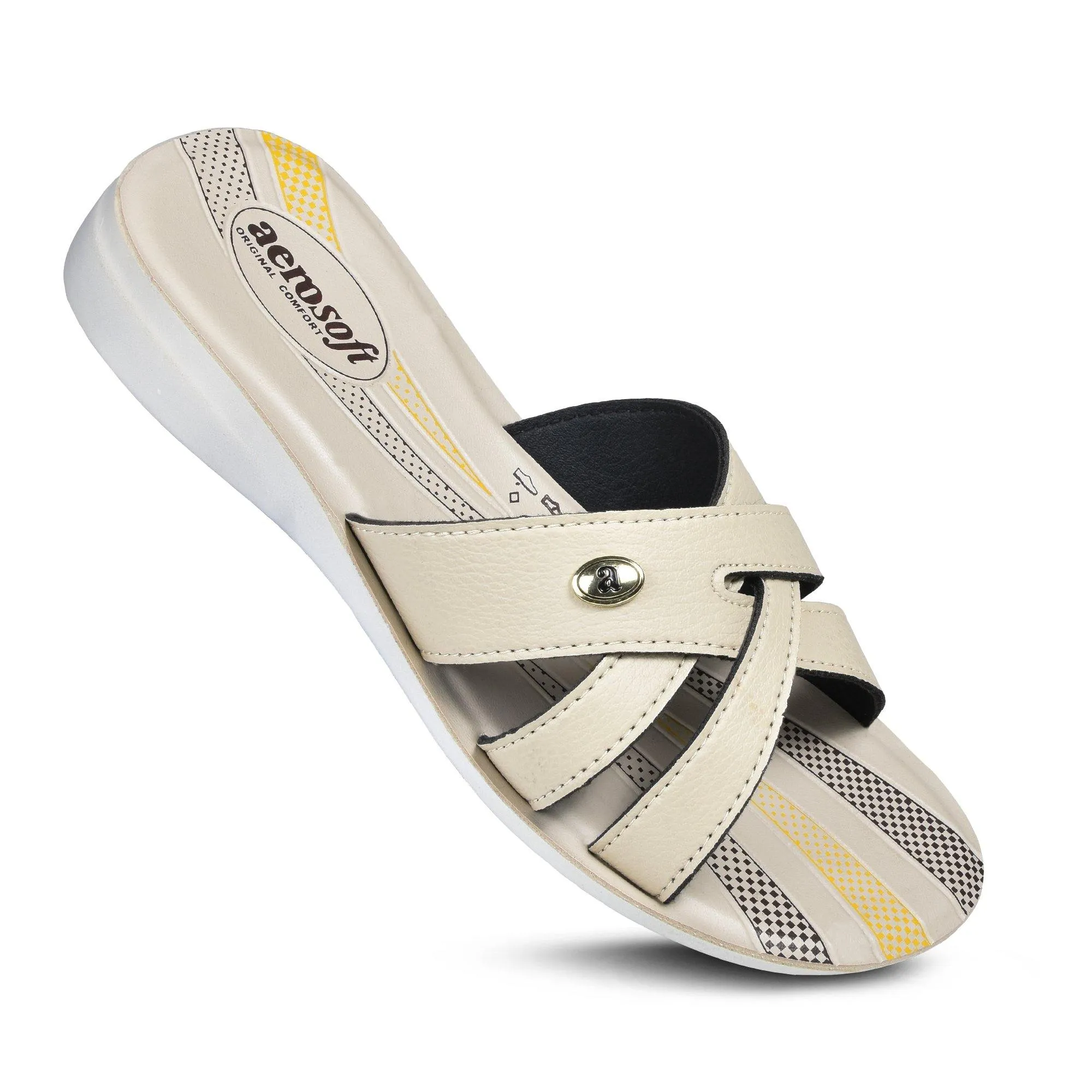 Aerosoft - Gladiator C2011 Comfortable Strappy Slide Sandals For Women