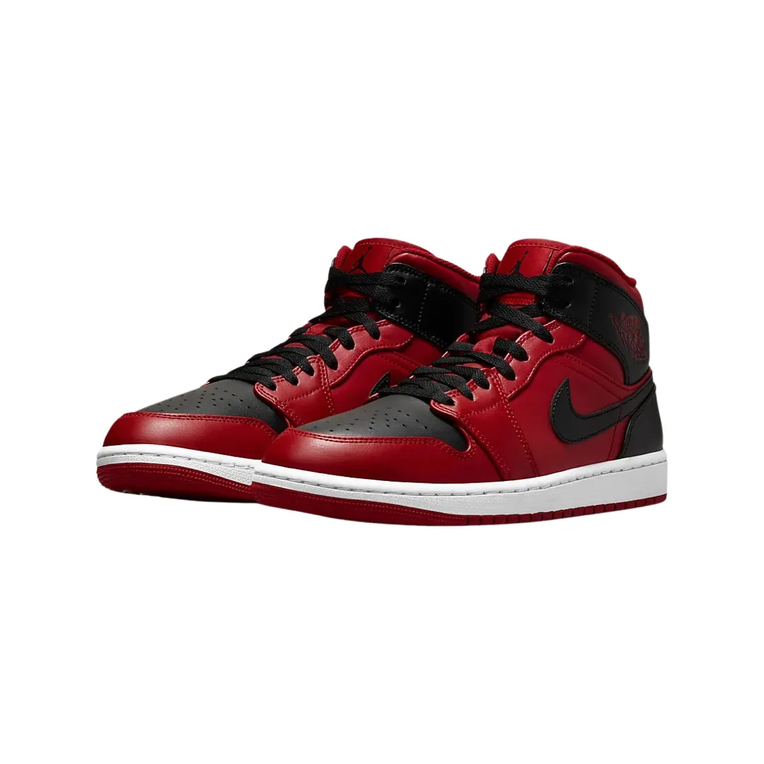 Air Jordan 1 Mid Reverse Bred Gym Red Black White