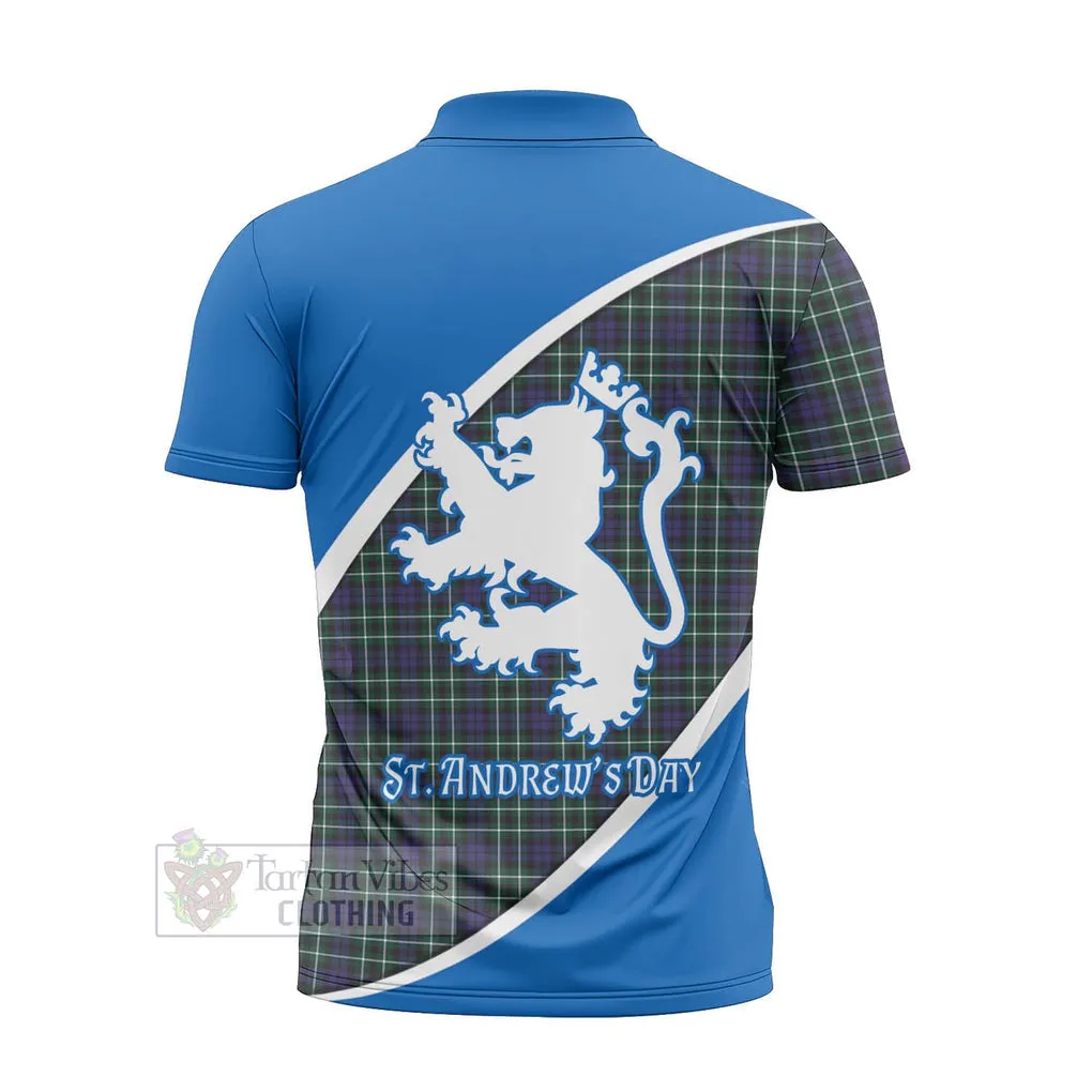 Allardice Family Crest Tartan Zipper Polo Shirt Celebrate Saint Andrew's Day in Style