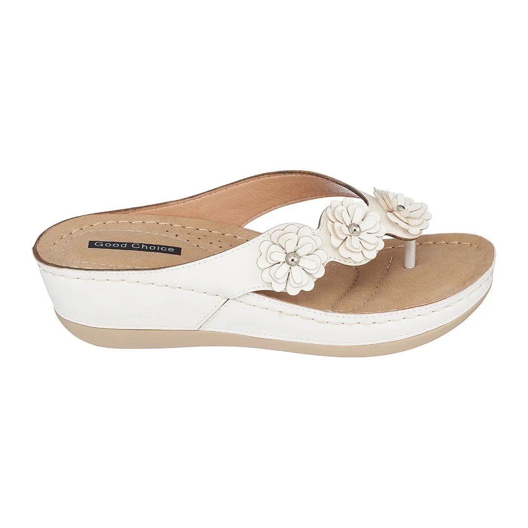 Ammie White Wedge Sandals