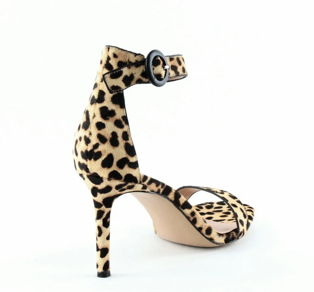 AQUA - SEVEN LEOPARD PRINT HIGH-HEEL SANDALS **FREE SHIPPING**