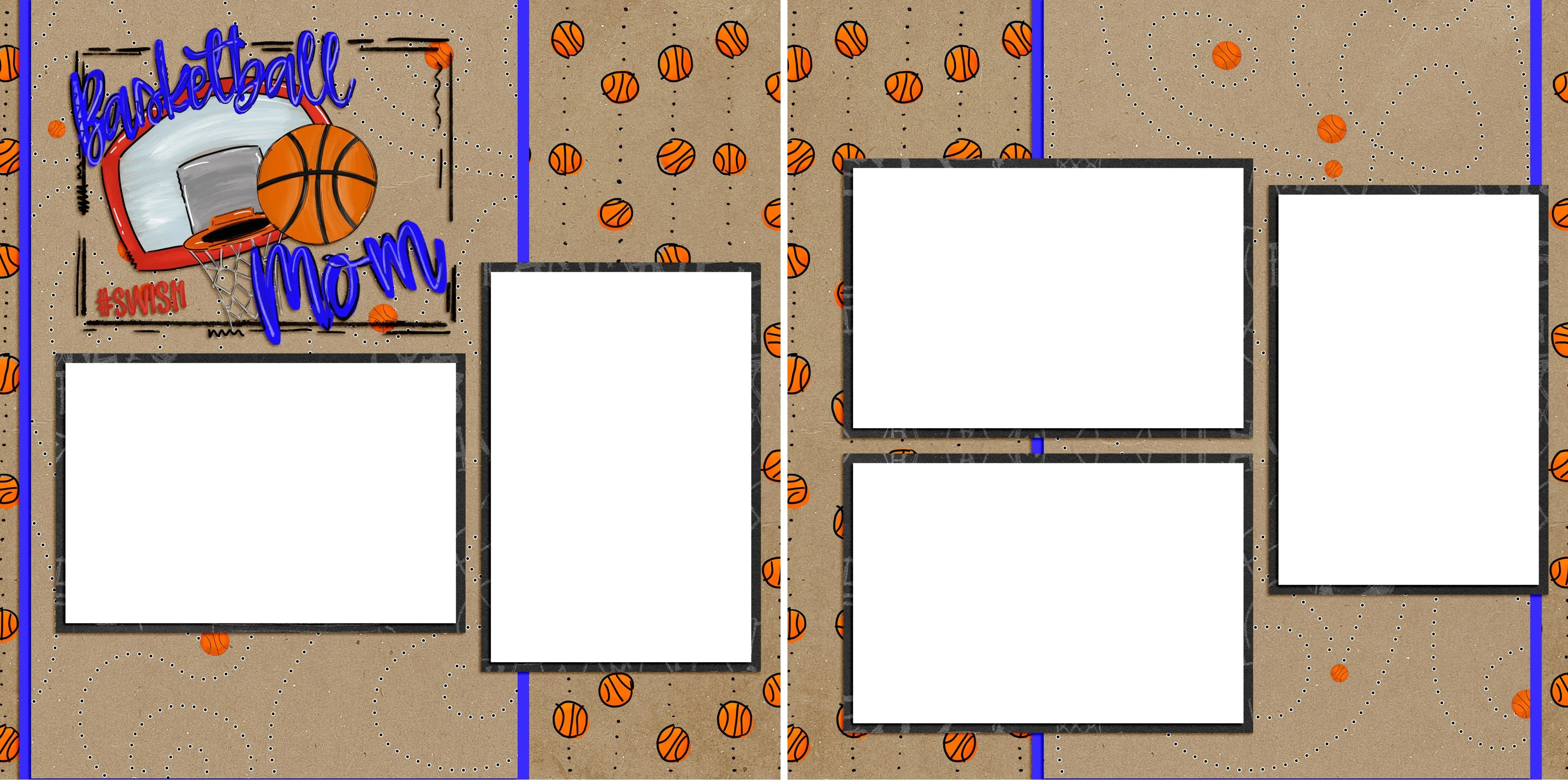 Basketball Mom - Digital Scrapbook Pages - INSTANT DOWNLOAD