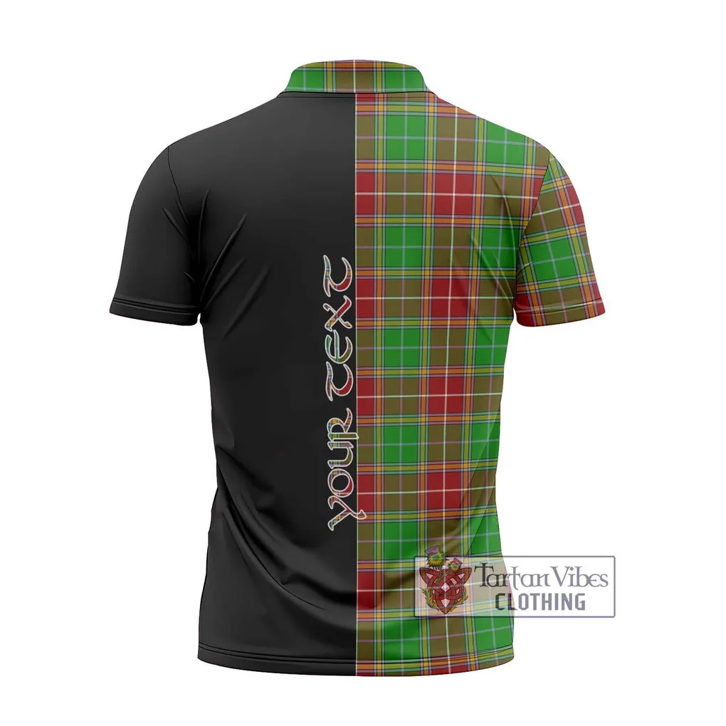 Baxter Modern Tartan Zipper Polo Shirt with Family Crest and Half Of Me Style