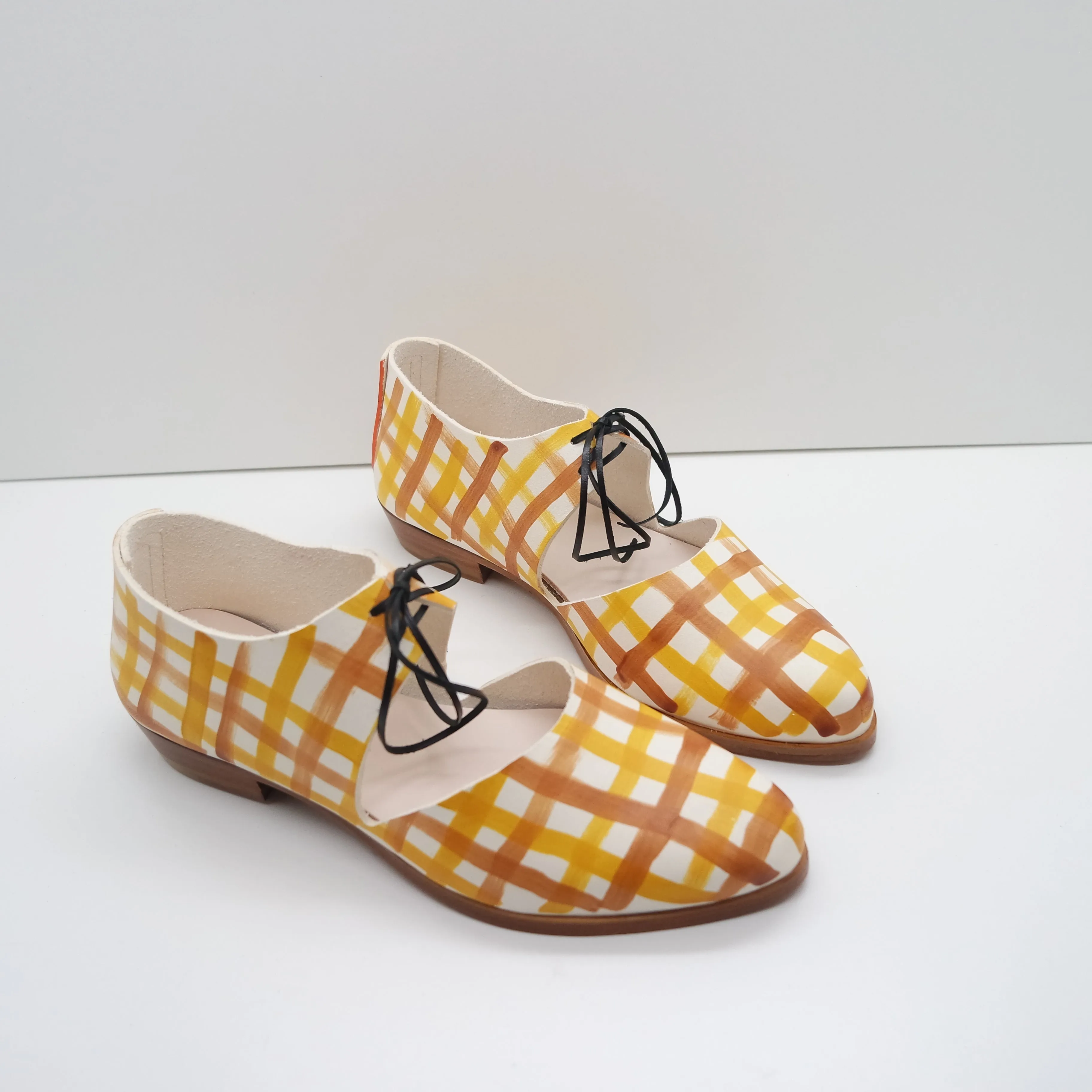 BBF24 SALE. SIZE 38. THE MARY. DOUBLE GINGHAM. TT TOAST AND TUMERIC