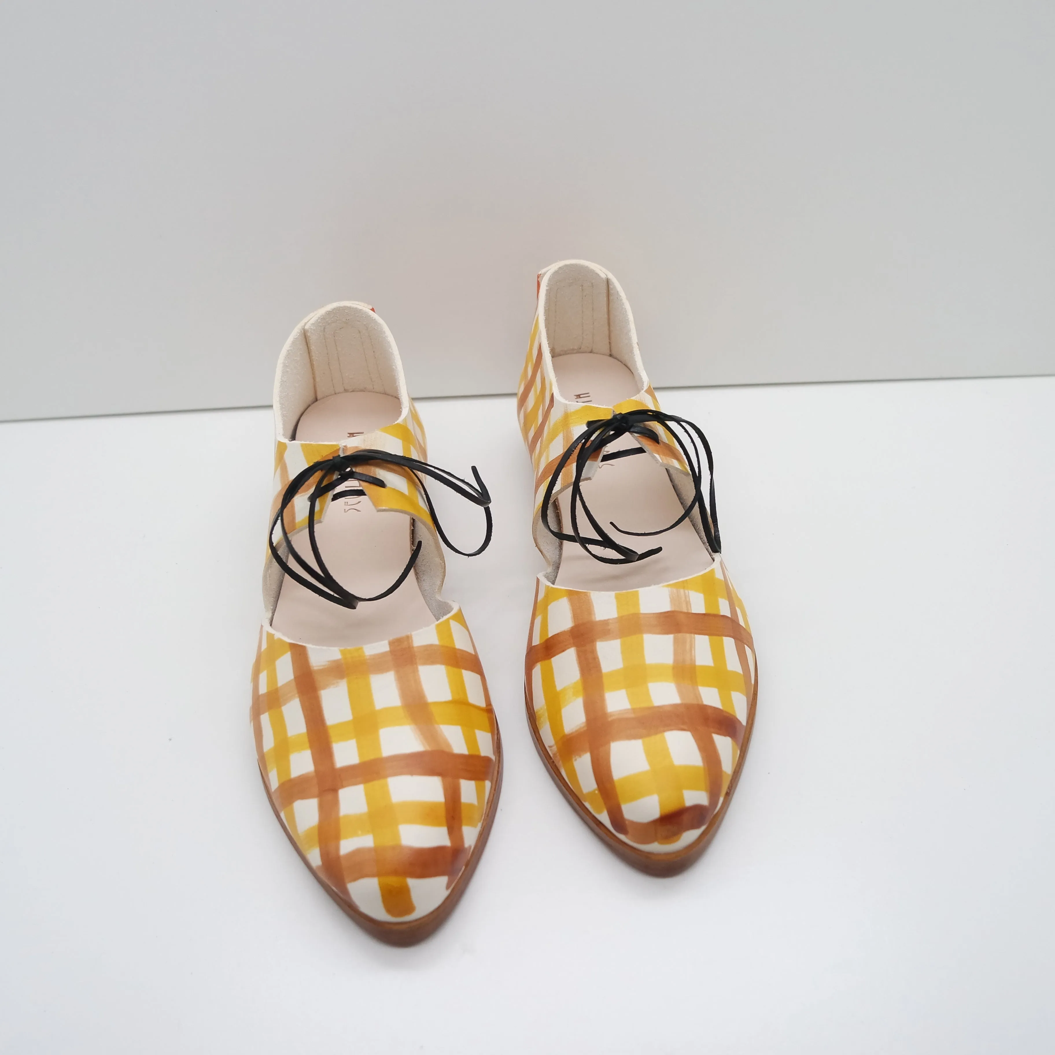 BBF24 SALE. SIZE 38. THE MARY. DOUBLE GINGHAM. TT TOAST AND TUMERIC