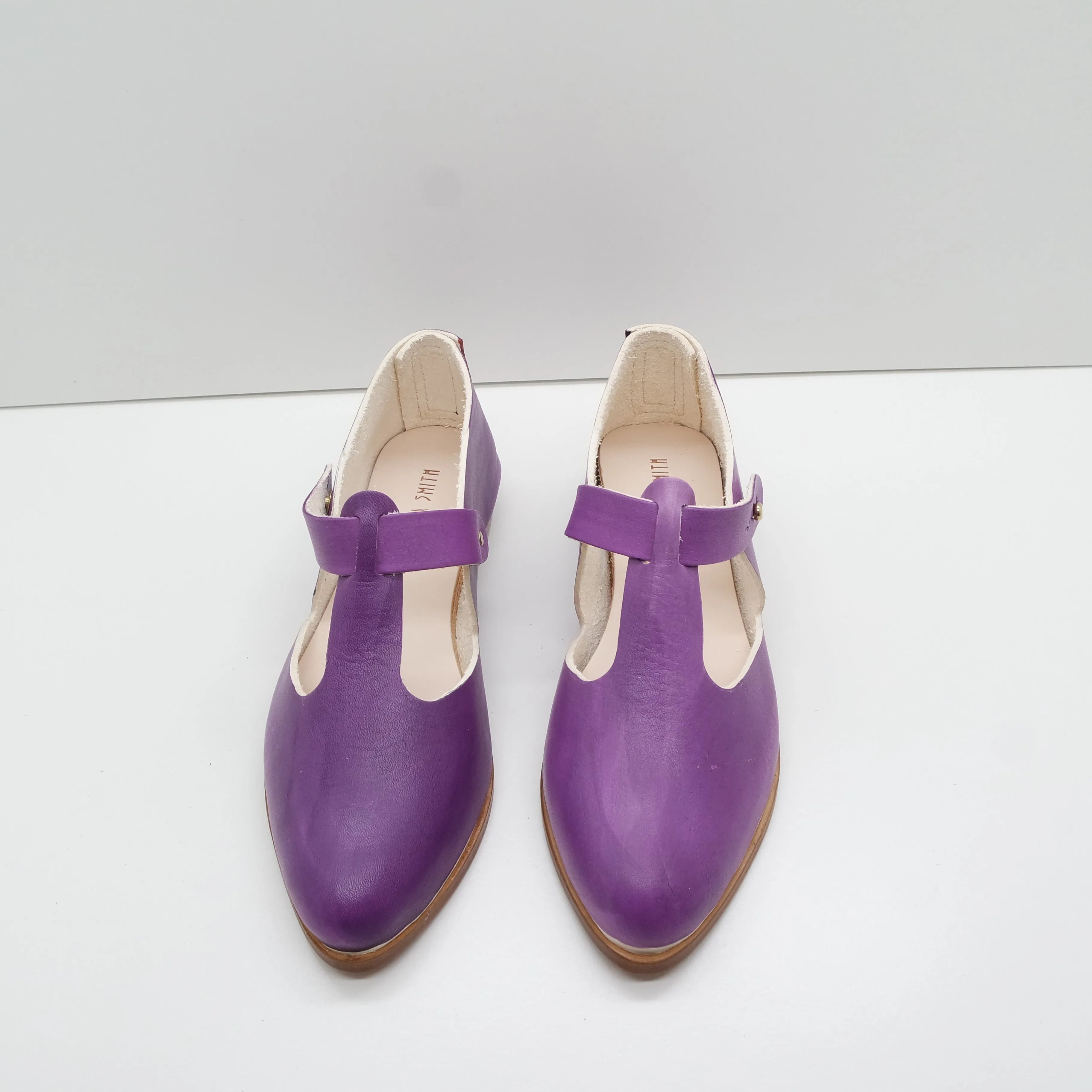 BBF24 SALE. SIZE 42. THE ELEANOR. T. UBE. 2CM (WRINKLED LEATHER)