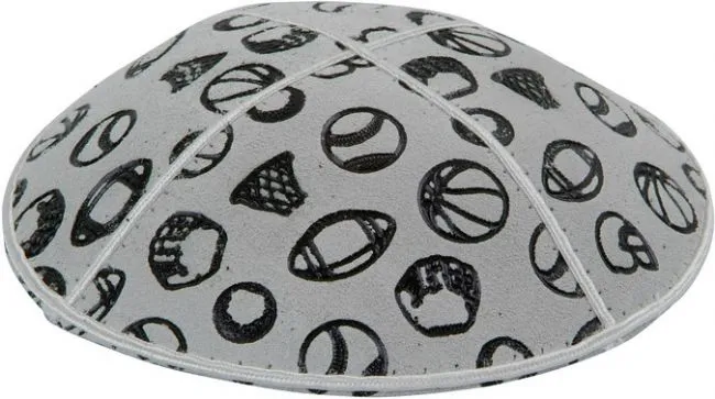 Black Sports Embossed Kippah