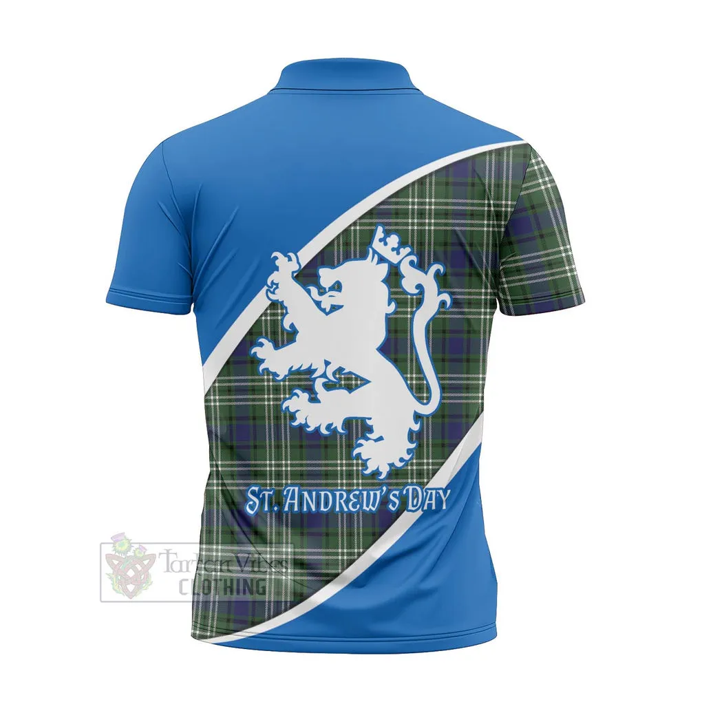 Blyth Family Crest Tartan Zipper Polo Shirt Celebrate Saint Andrew's Day in Style