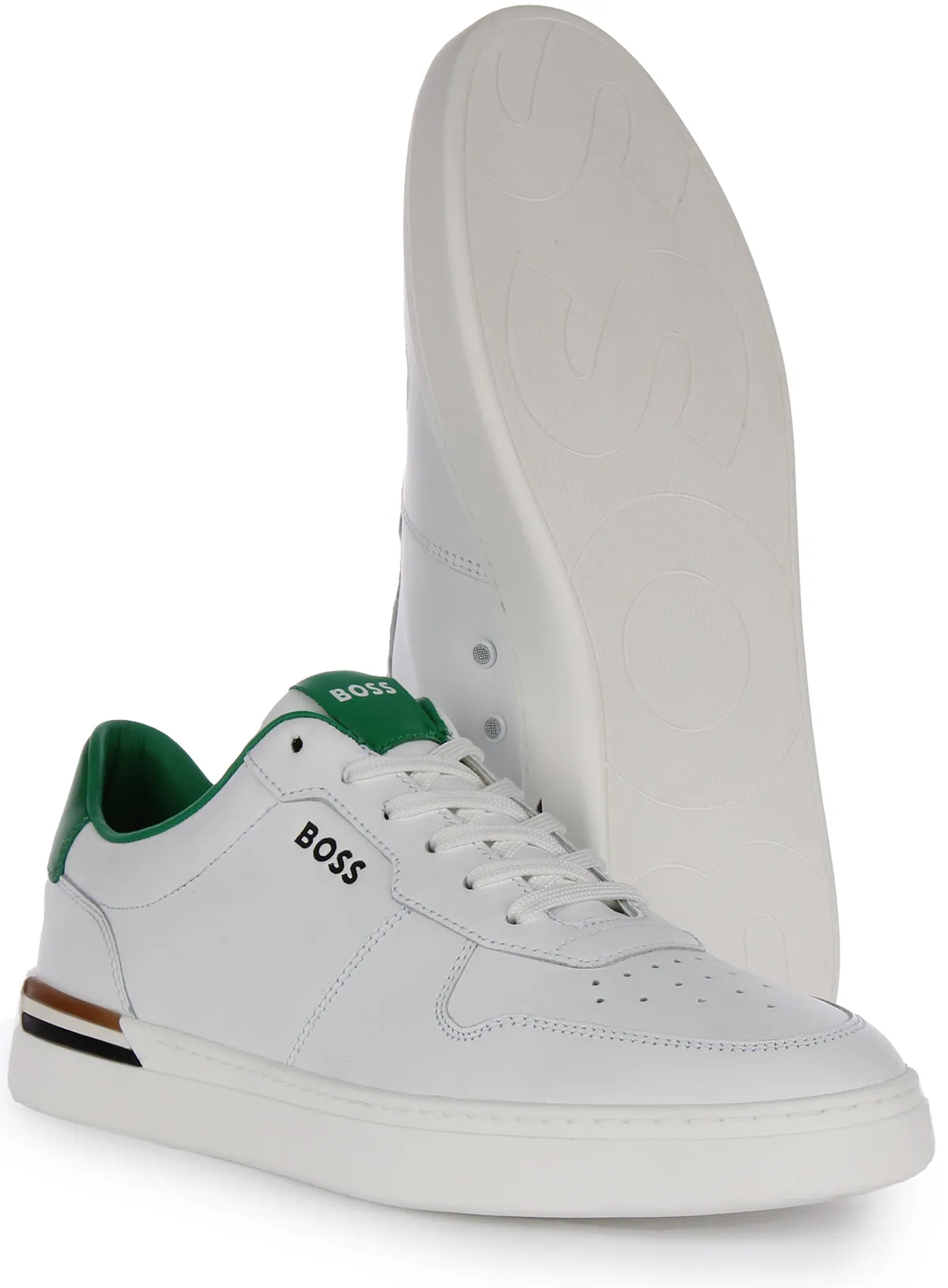 Boss Clint Tennis In White Green For Men