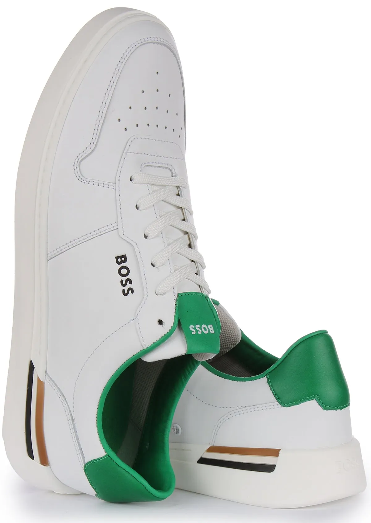 Boss Clint Tennis In White Green For Men