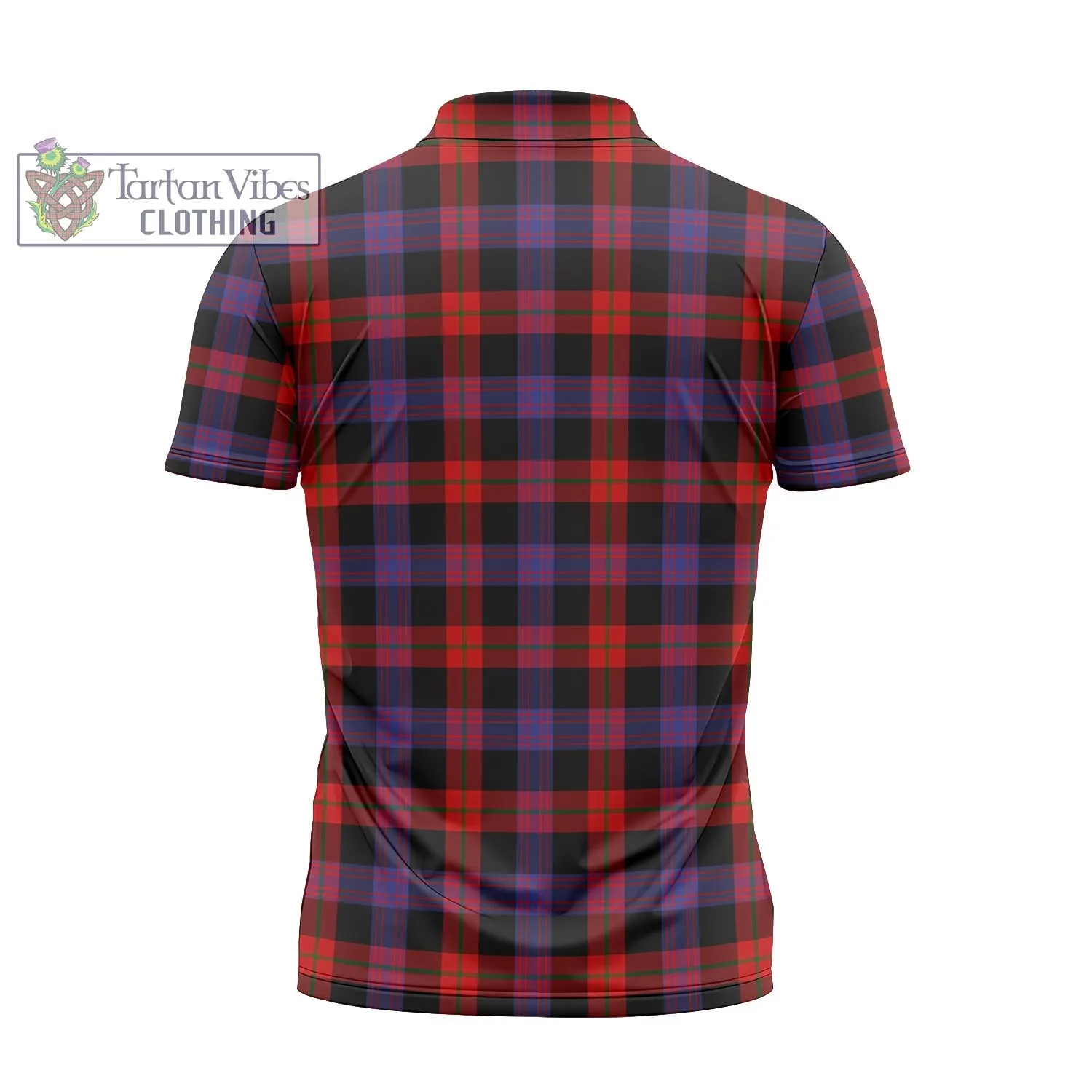 Brown (Broun) Tartan Zipper Polo Shirt with Family Crest