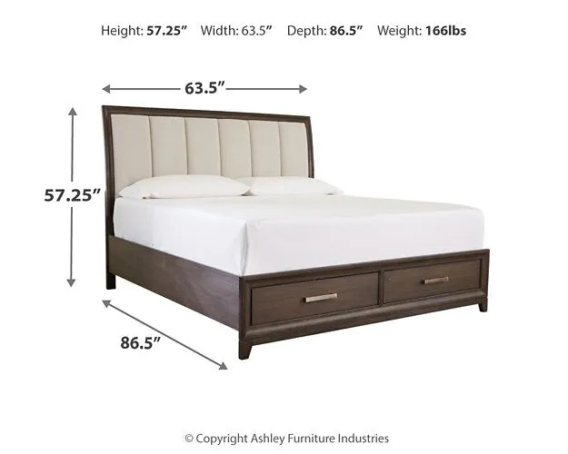 Brueban Bed with 2 Storage Drawers