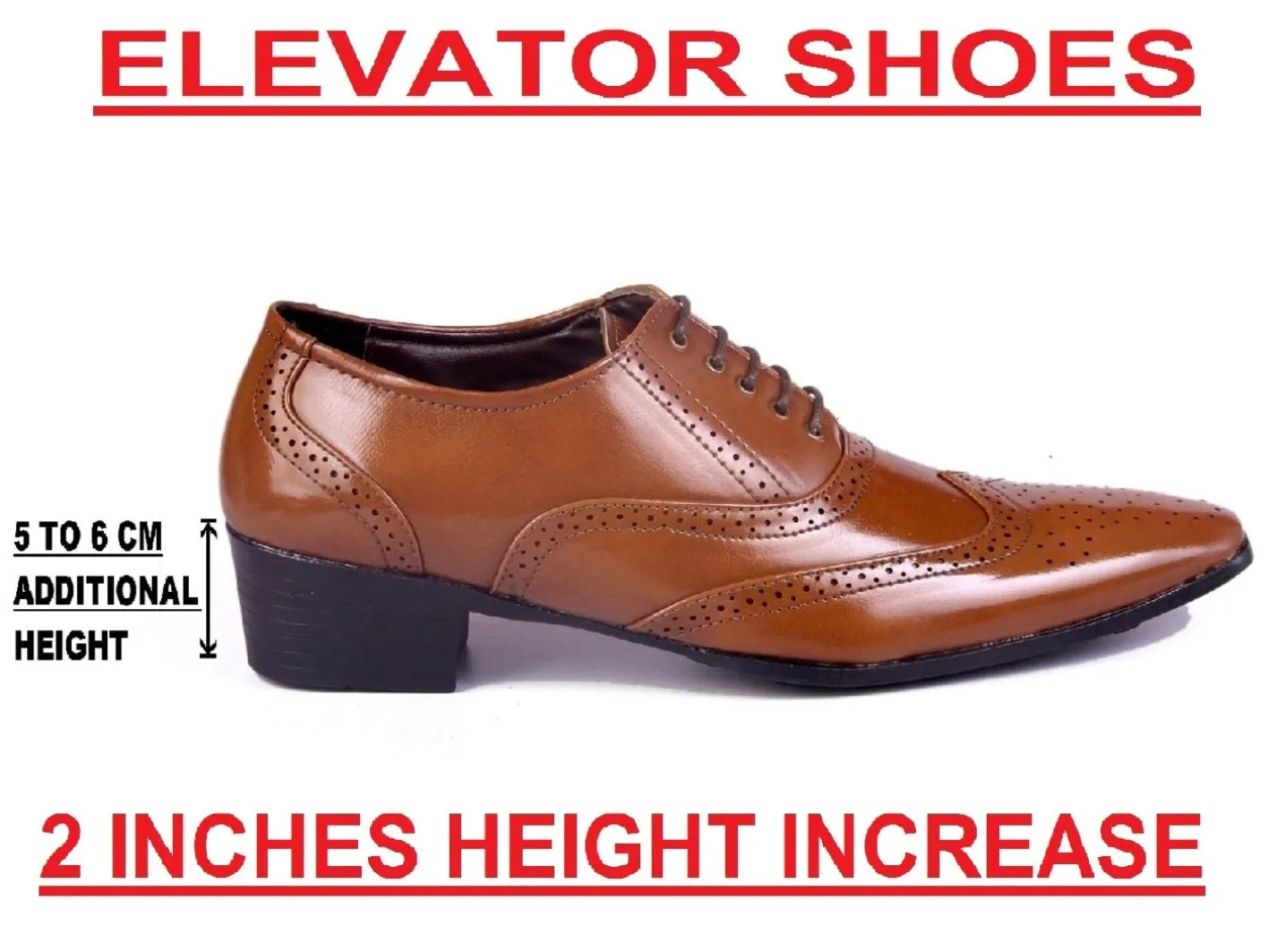 BXXY  Height Increasing Formal And Office Wear Brogue Shoes For Men