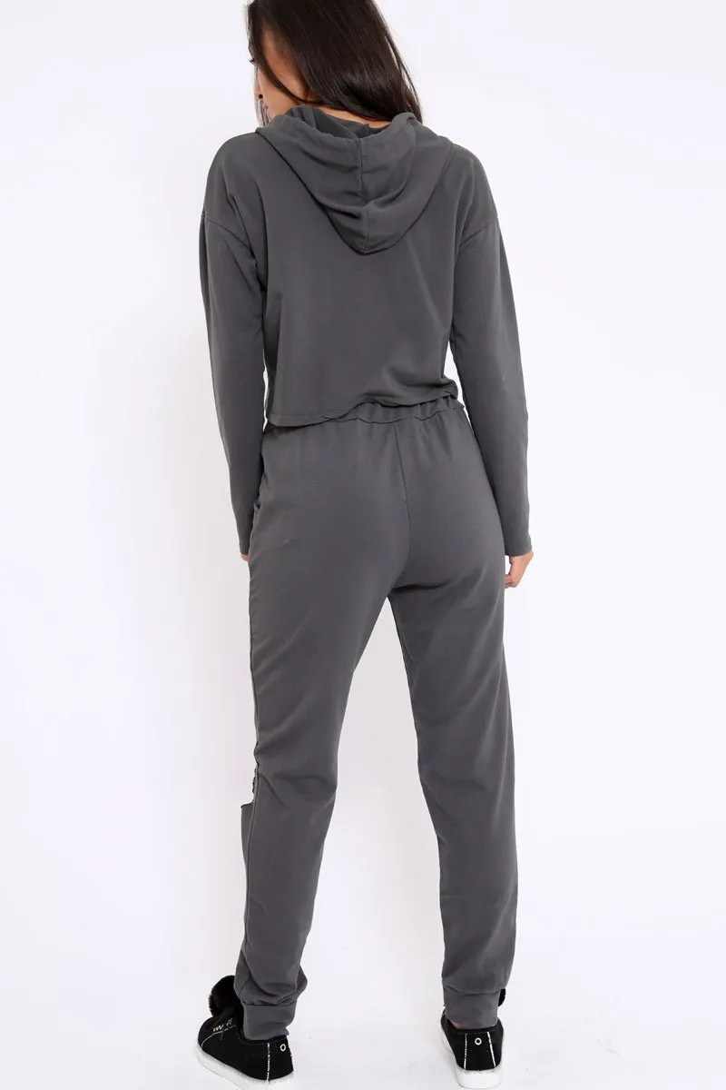 Charcoal Ripped Loungewear Set - Natalia