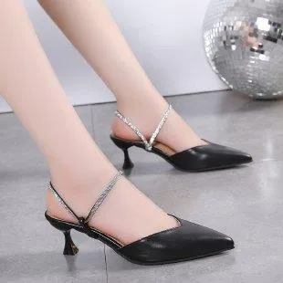 Closed Toe Half Slippers Women's Summer Wear Pointed Toe