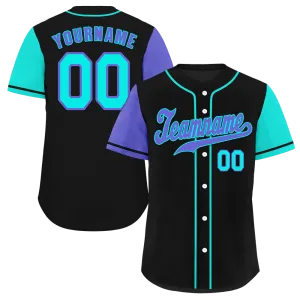 Custom Black Two Tone Purple Authentic Baseball Jersey