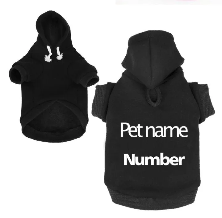 Custom Personalised Dog Puppy Pet Hoodie Clothes Name Sports Jersey XS-4XL - Your Own Text Logo Photo - Sweatshirt - Puppy Clothing Lover