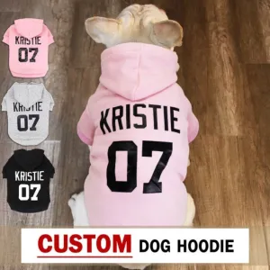 Custom Personalised Dog Puppy Pet Hoodie Clothes Name Sports Jersey XS-4XL - Your Own Text Logo Photo - Sweatshirt - Puppy Clothing Lover