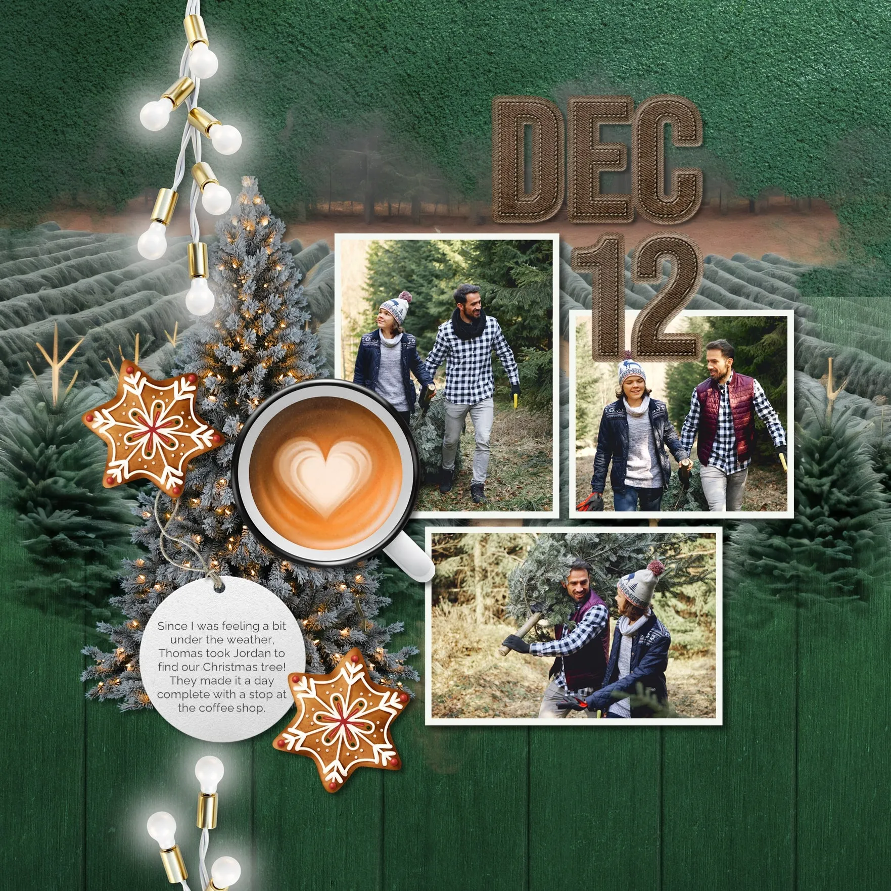 Denim Brown Alpha Digital Scrapbook Kit