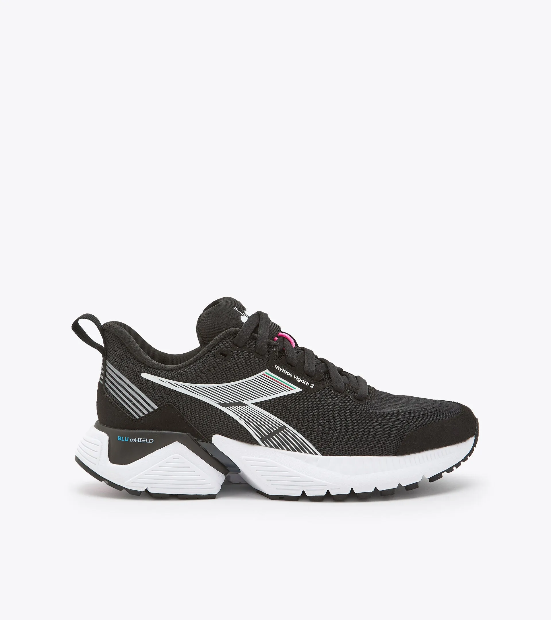 Diadora Womens Mythos Blushield Vigore 2-Black/White/Pink Fluo (101.179072-C5202)