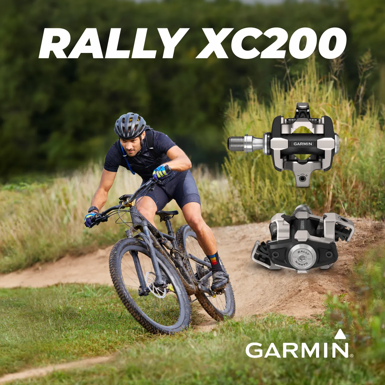 Garmin Rally XC100 or XC200, Power Meter with Garmin Replacement Cleats