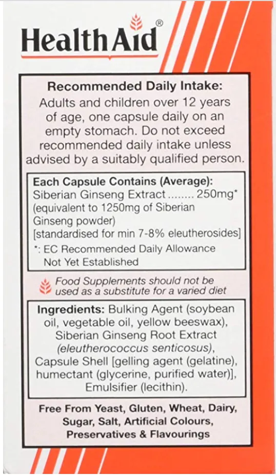 Health Aid Siberian Ginseng