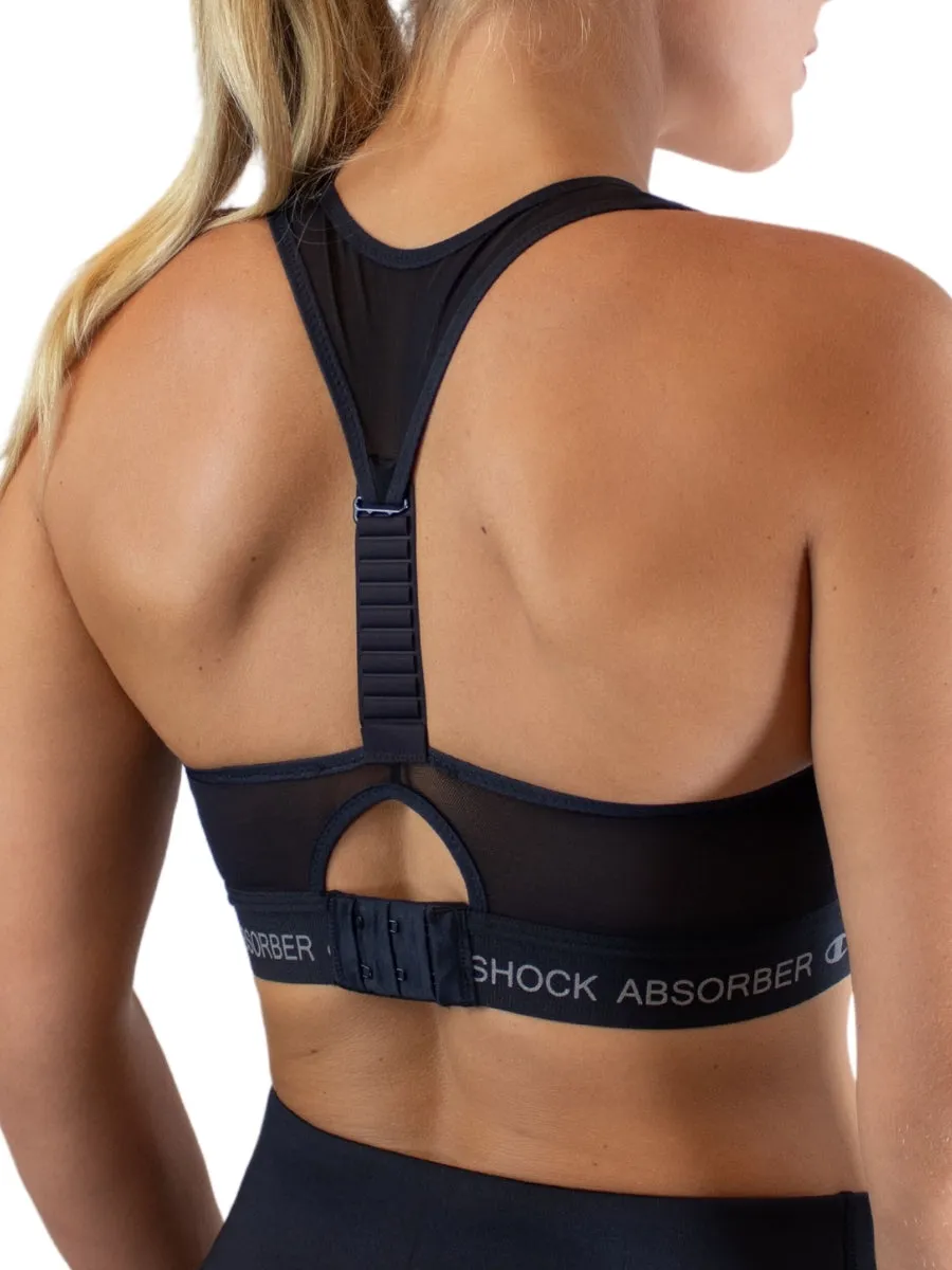 InfinitY Power Zip Front Sports Bra - Black