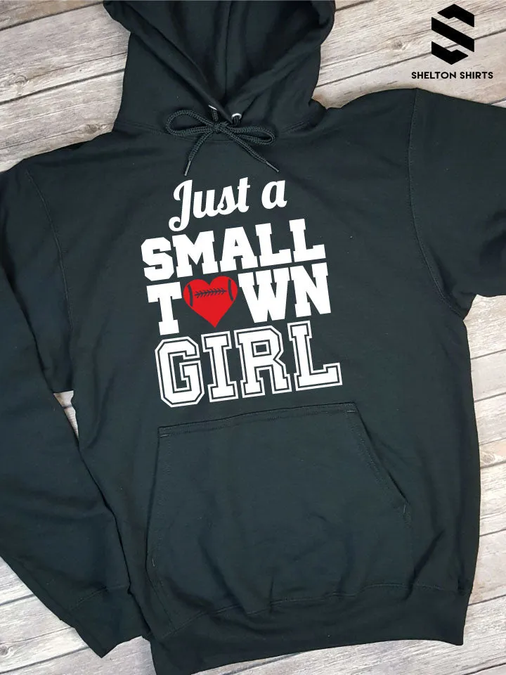 Just a Small Town Girl Football Black Hoodie Sweatshirt