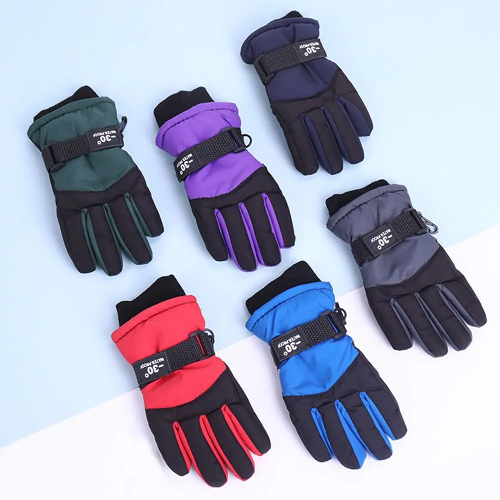 Kids' Winter Ski Gloves Thick Warm Mittens