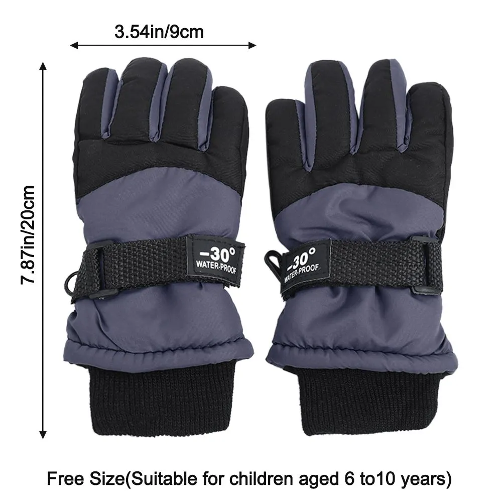 Kids' Winter Ski Gloves Thick Warm Mittens