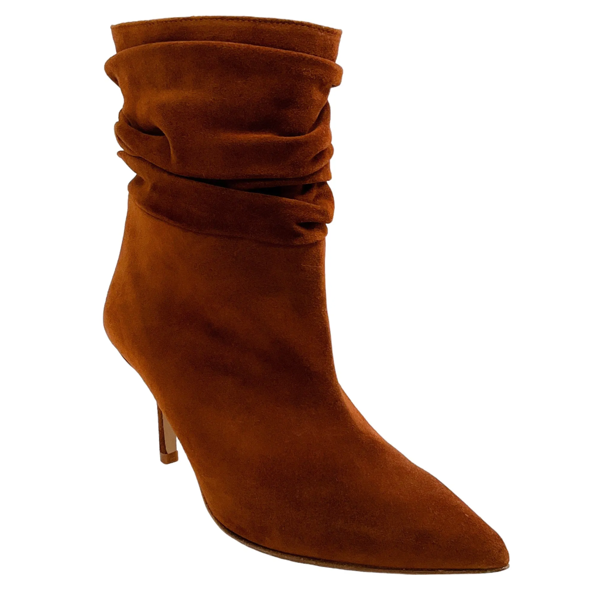 L'Agence Cognac Suede Florine Slouch Booties