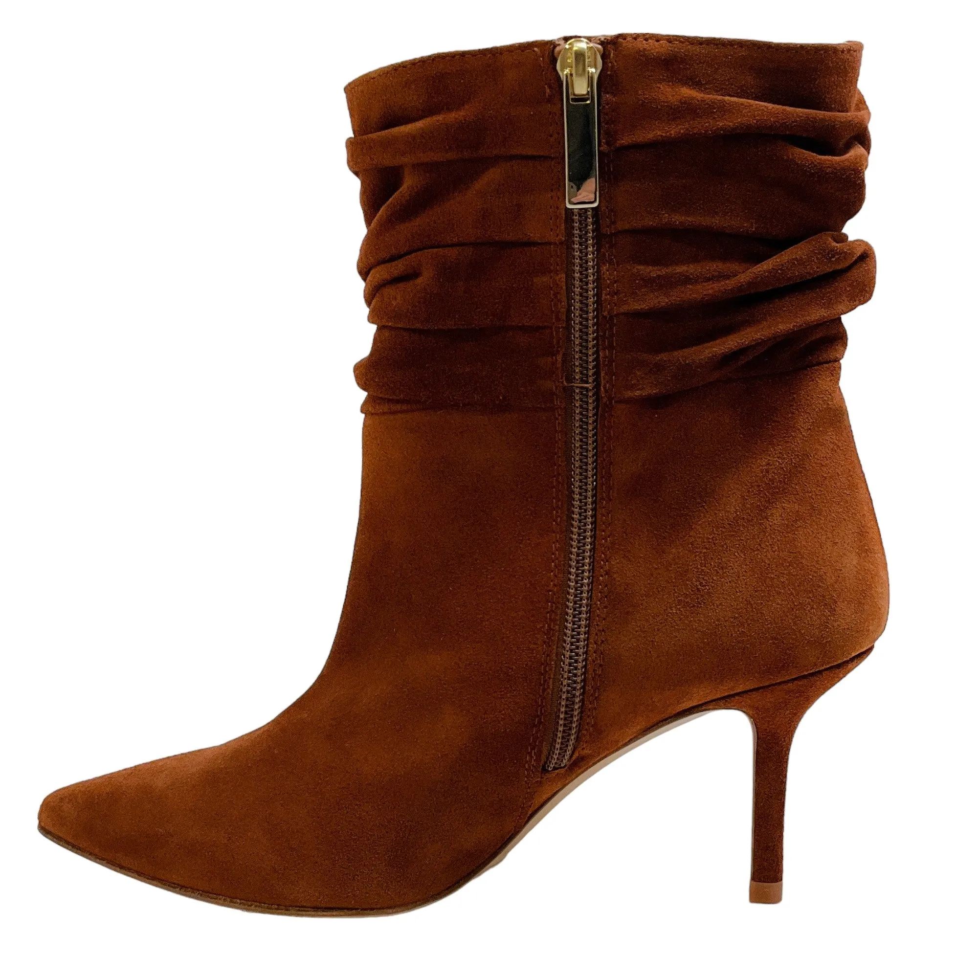 L'Agence Cognac Suede Florine Slouch Booties