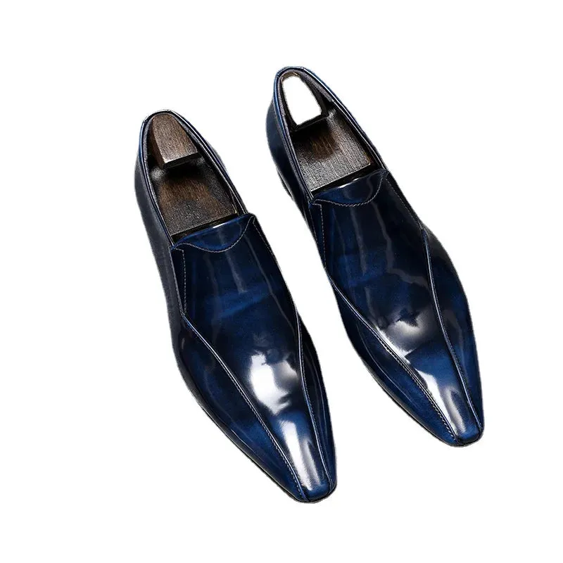 Luxury Solid Shiny Genuine Leather Loafers