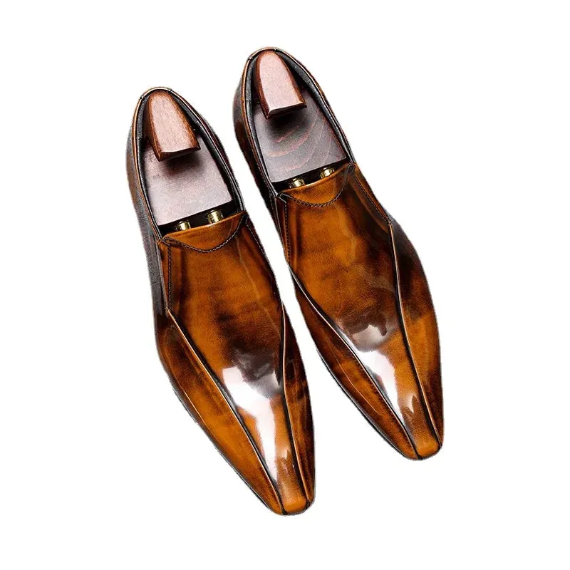 Luxury Solid Shiny Genuine Leather Loafers