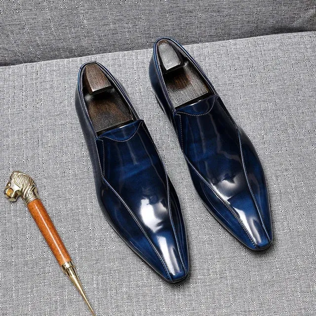 Luxury Solid Shiny Genuine Leather Loafers