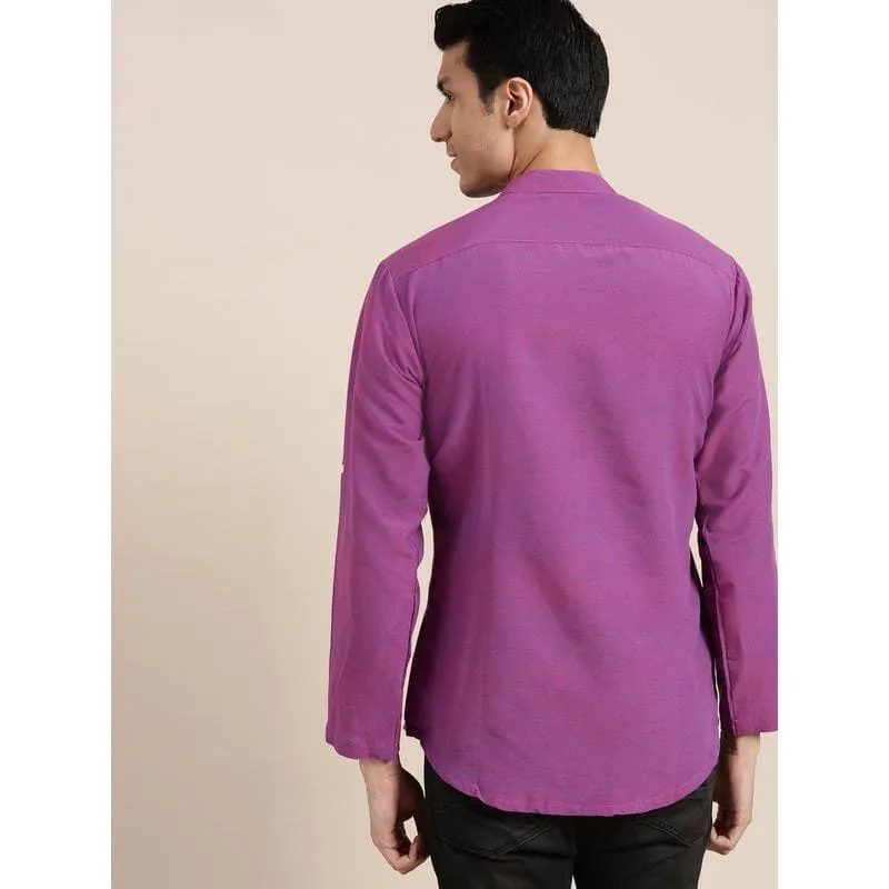 Mauve  Khadi Men Shirt