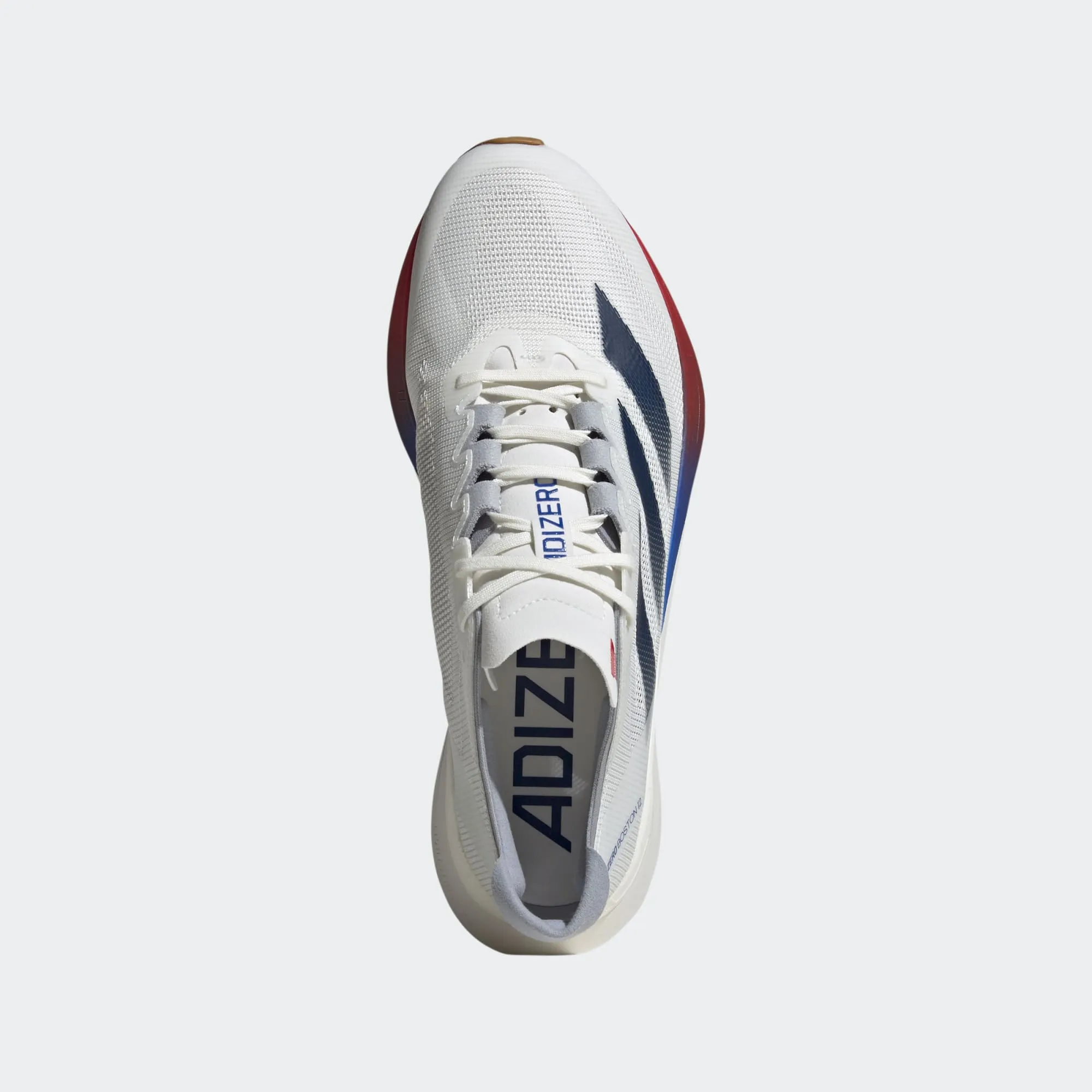 Men’s Adizero Boston 12 (Core White/Dark Blue/Pure Ruby)