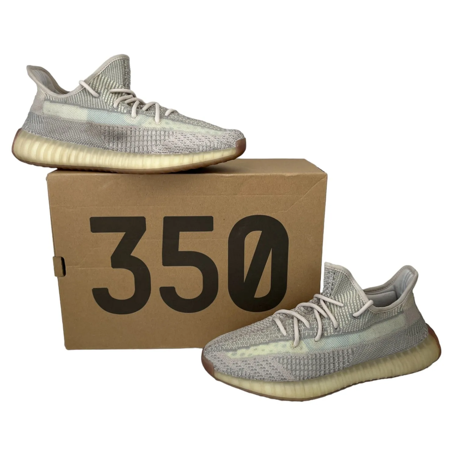 Men's Boost 350 V2 Citrin Low Trainers Cream Size EU 45 / UK 11