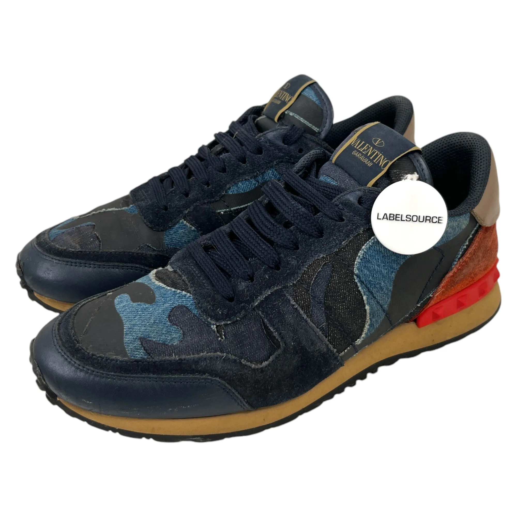 Men's Rockrunner Camouflage Denim Low Trainers Blue Size EU 40 / UK 6