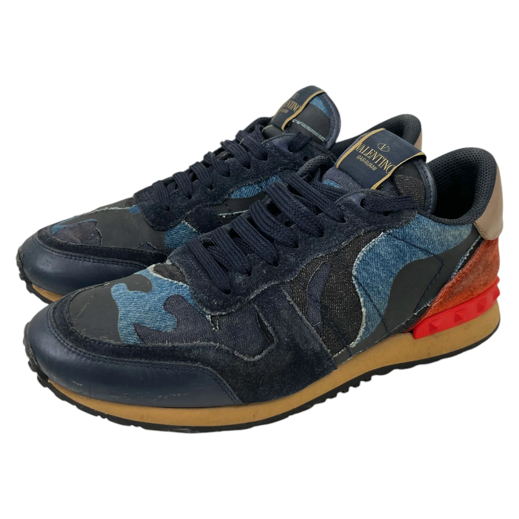 Men's Rockrunner Camouflage Denim Low Trainers Blue Size EU 40 / UK 6