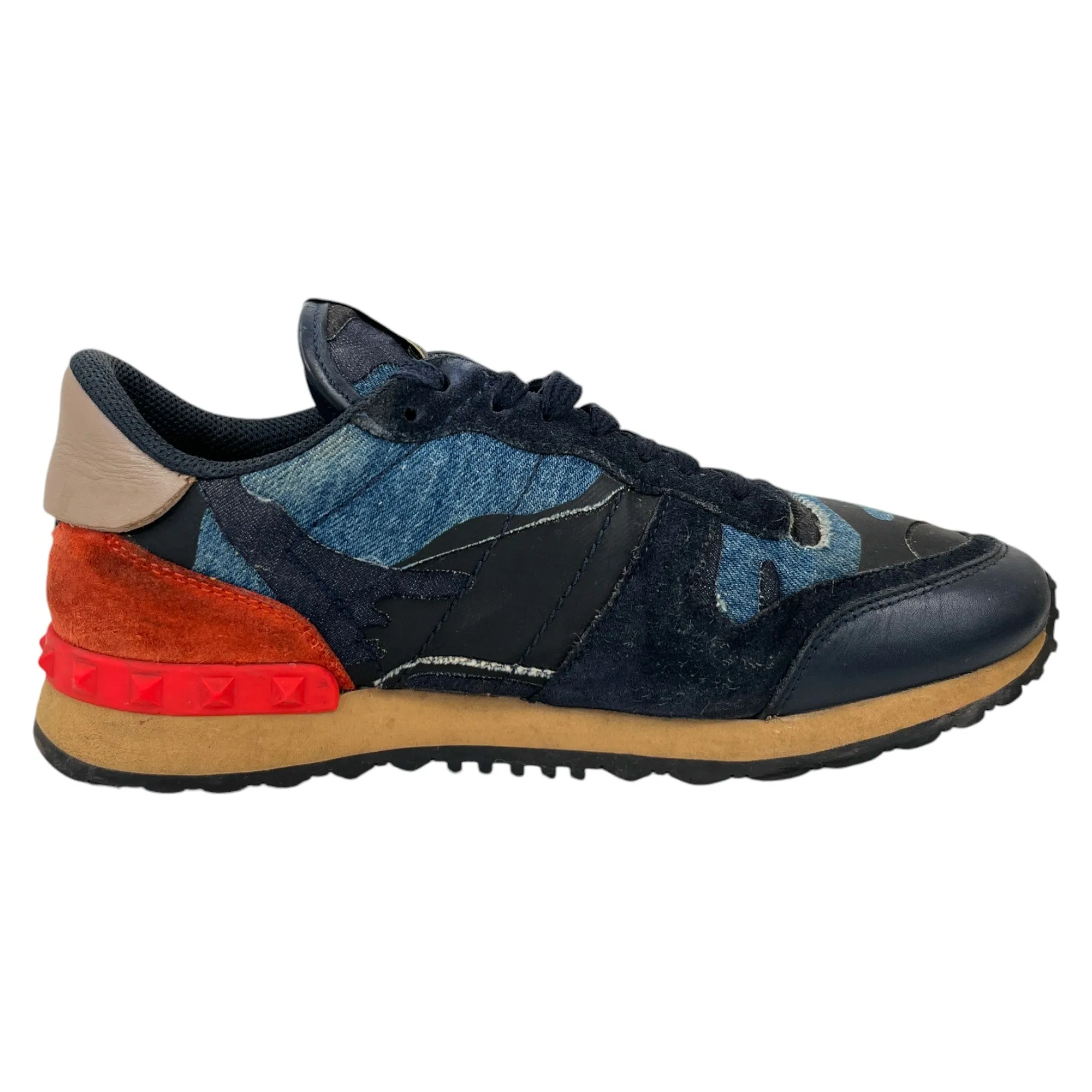 Men's Rockrunner Camouflage Denim Low Trainers Blue Size EU 40 / UK 6