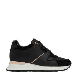 Miss Mallet Almorah Black Rose Gold Trainers