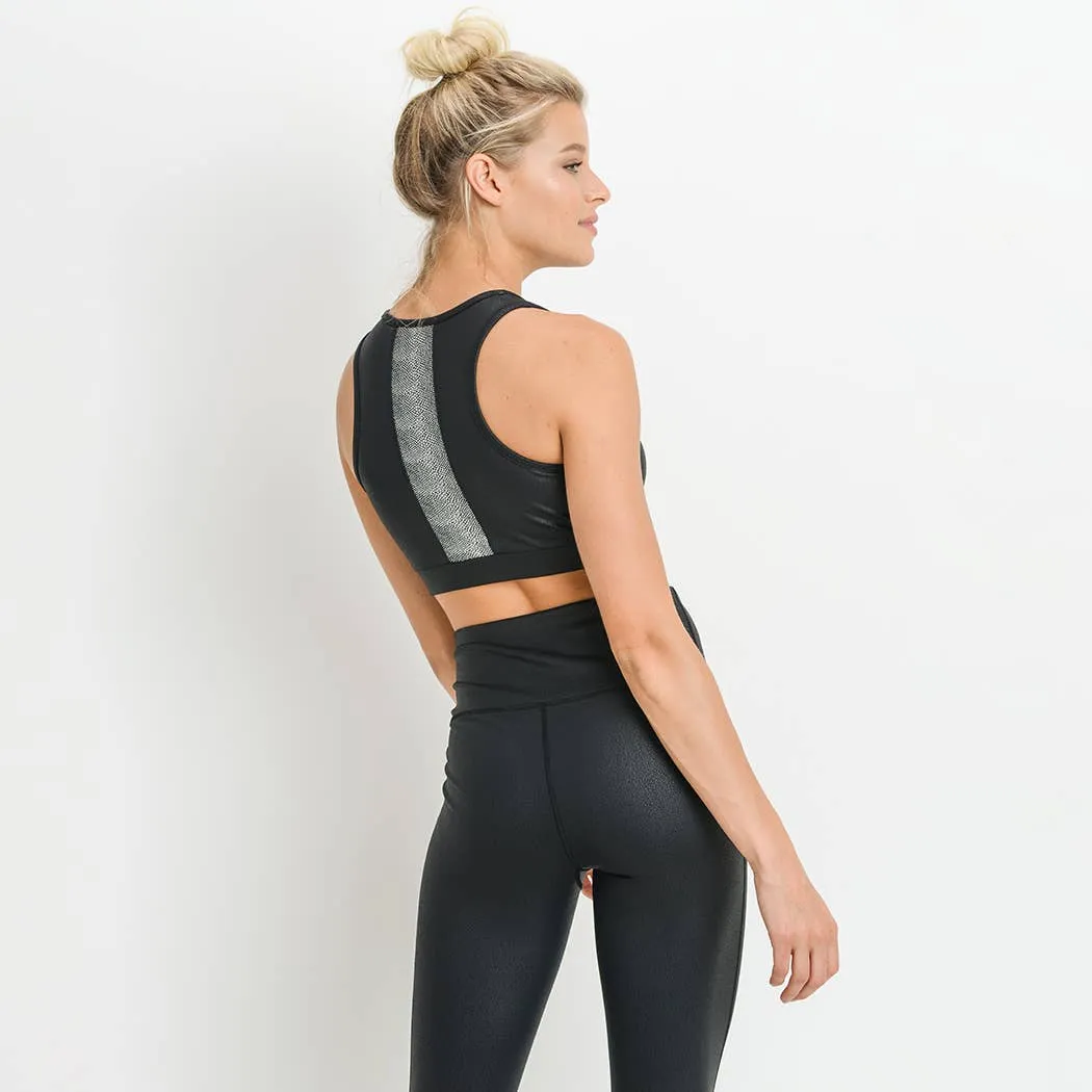 Mono B Foil Scale Block Sports Bra