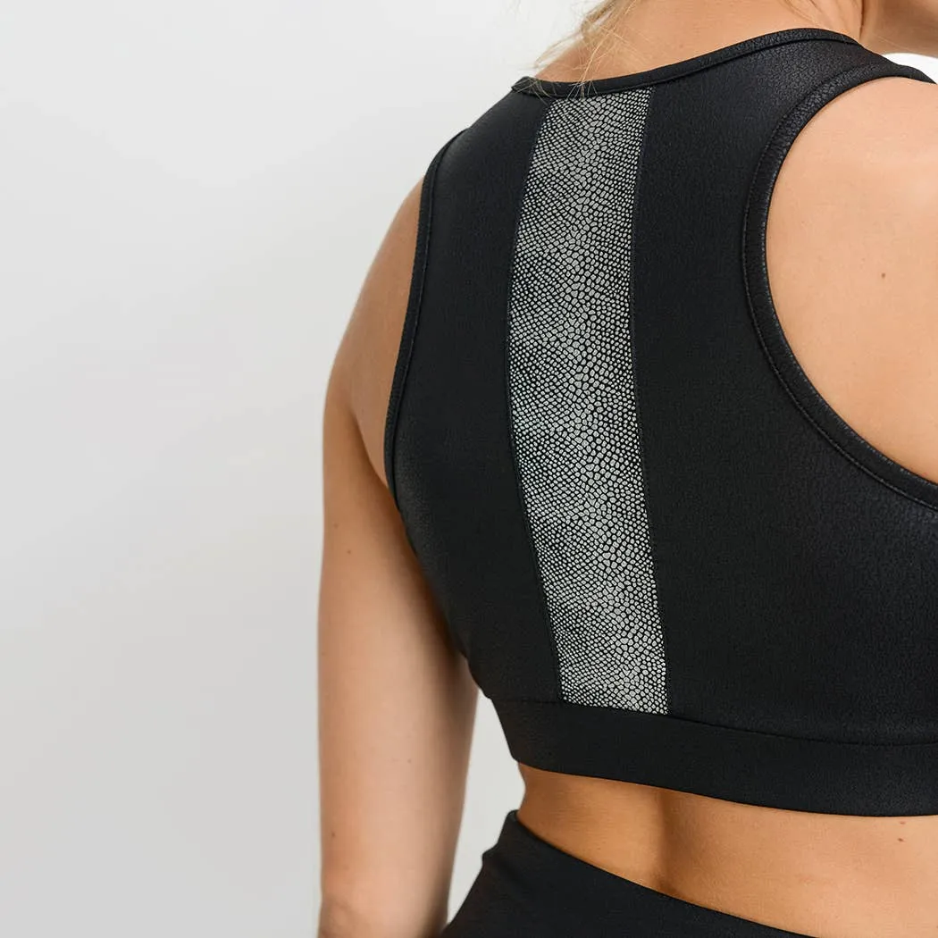 Mono B Foil Scale Block Sports Bra