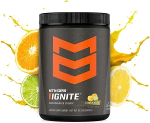 MTN OPS, Ignite Supercharged Energy Drink Mix 45-Serving Tub, Citrus Bliss