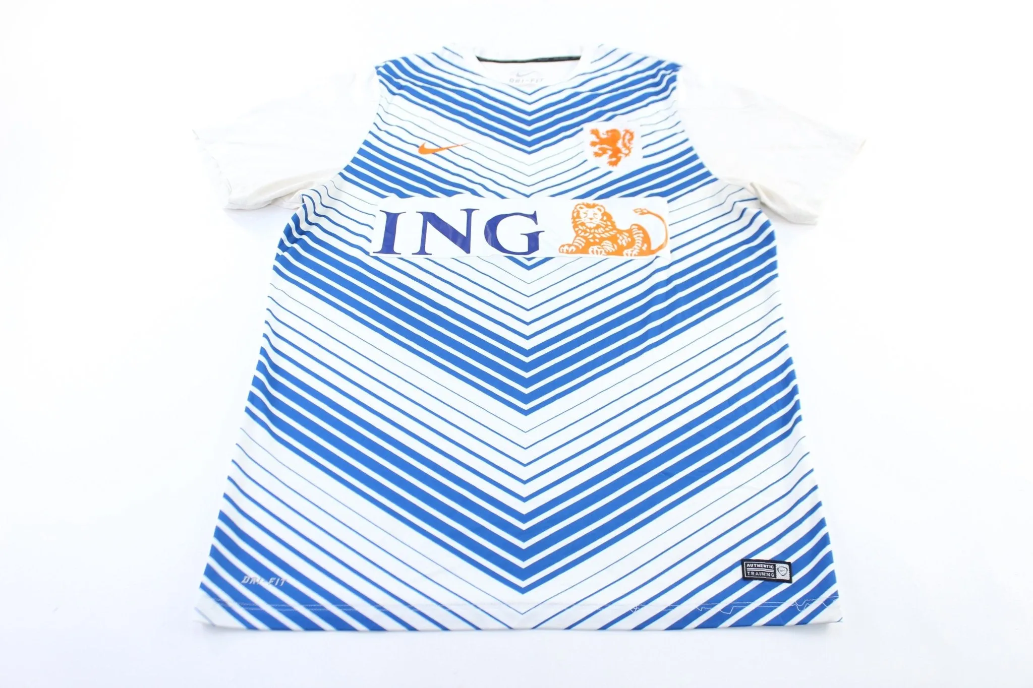 Nike Embroidered Logo Netherlands Striped Soccer Jersey