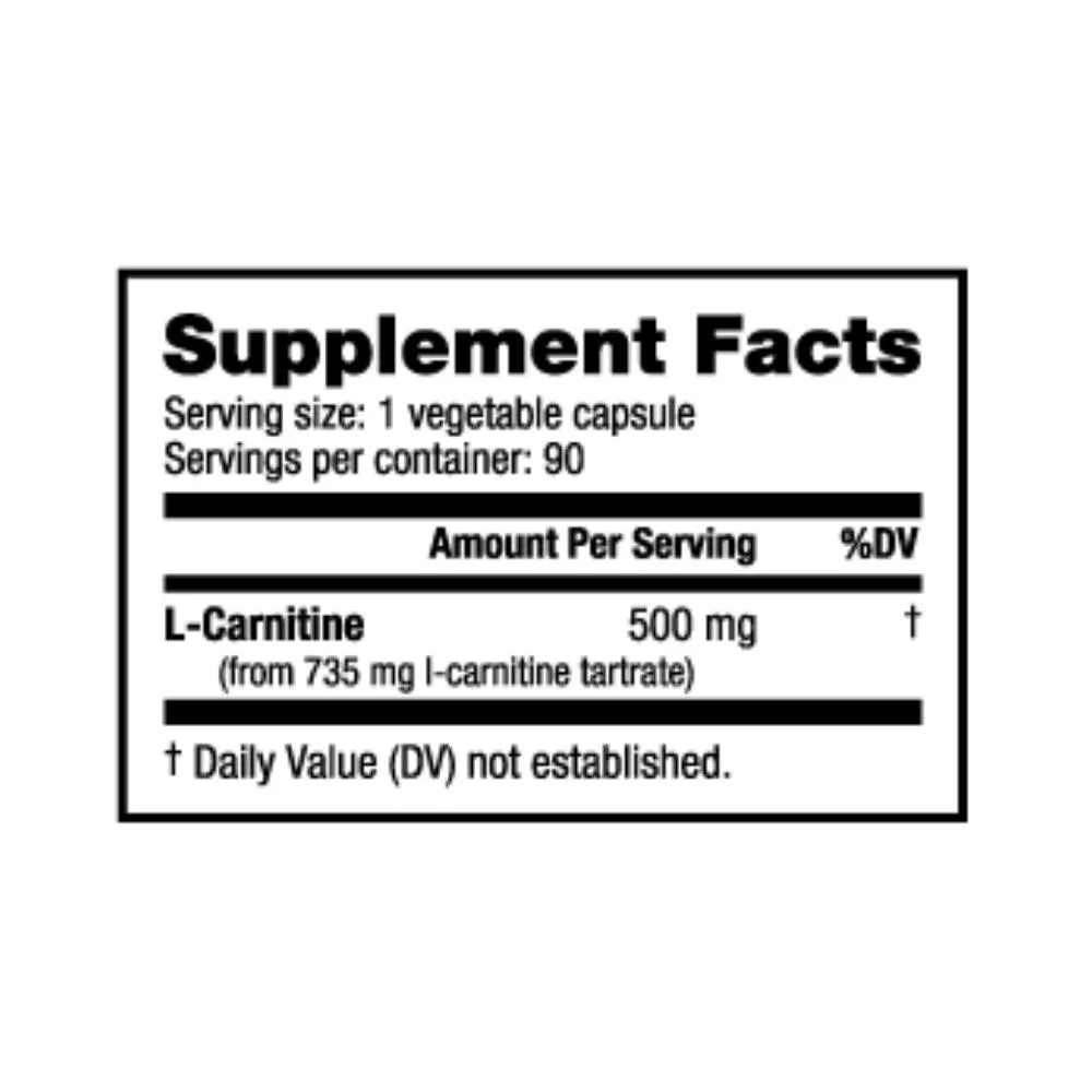 NutraBio L-Carnitine 90 Capsules