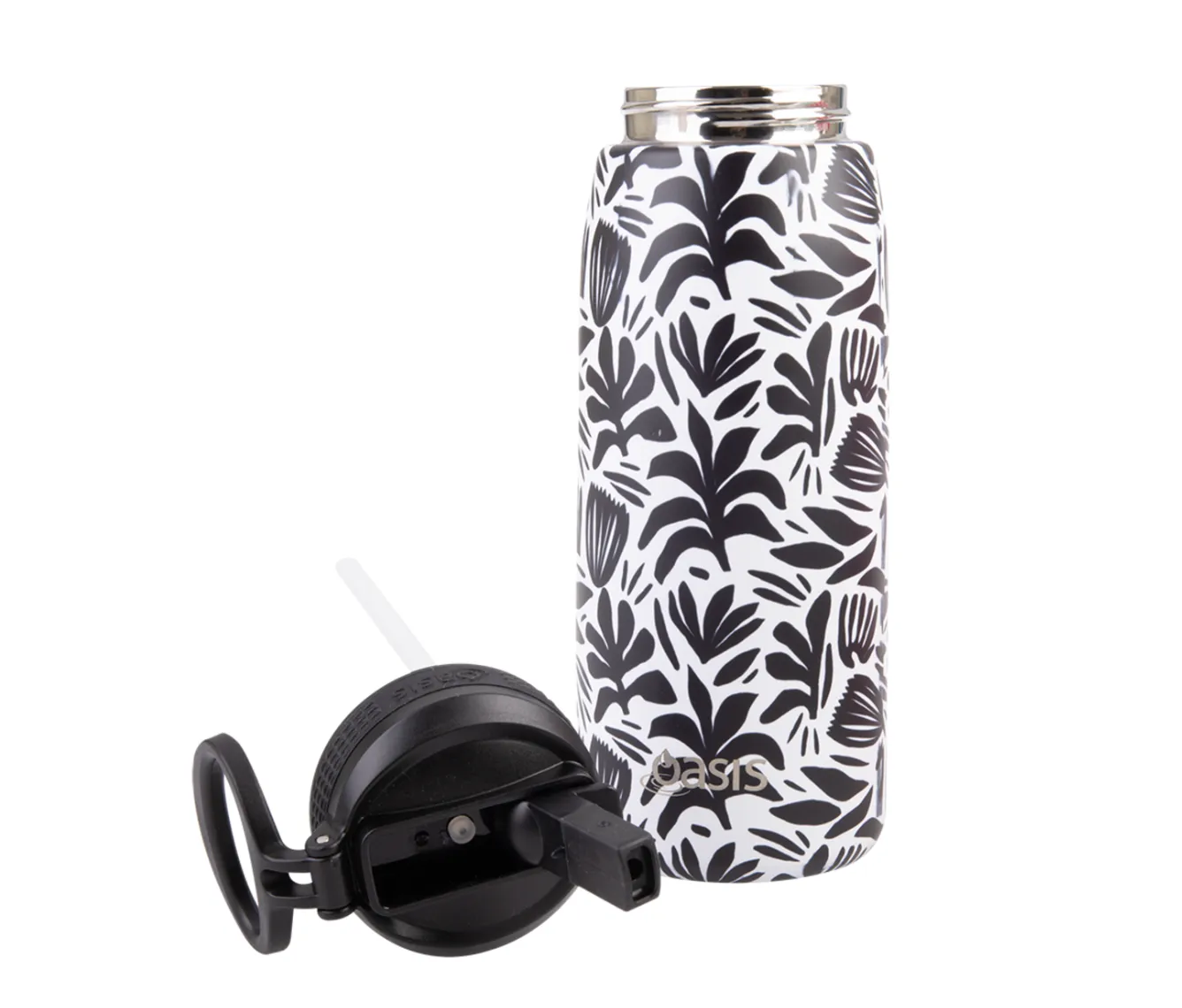 Oasis Insulated Sports Bottle with Sipper 780ml - Monochrome Blooms