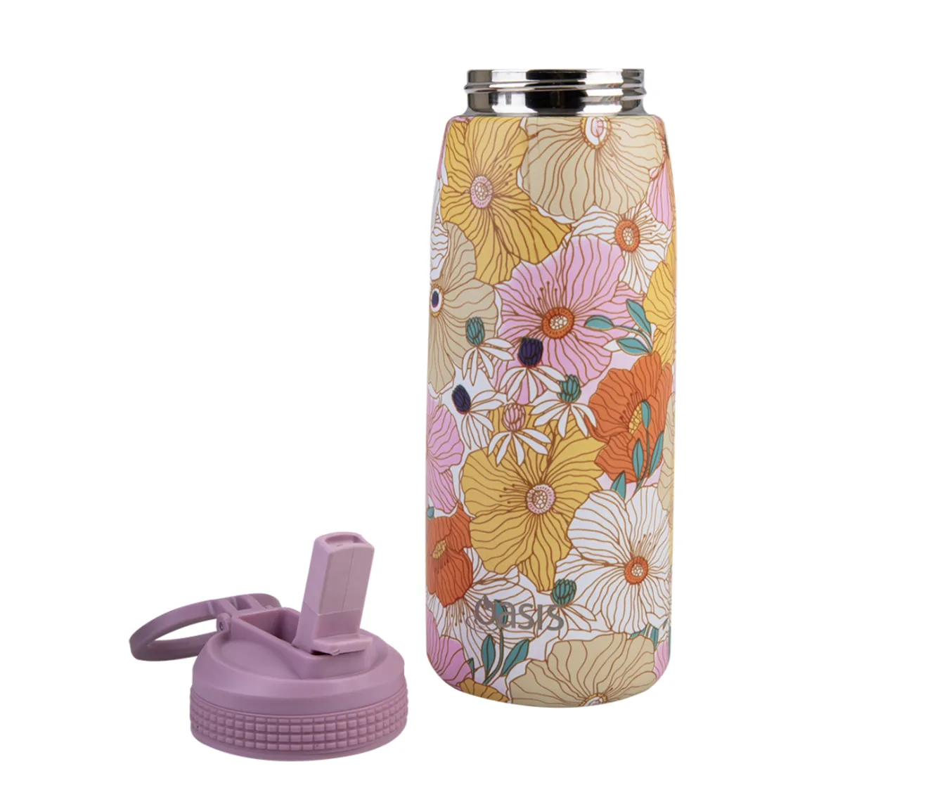 Oasis Insulated Sports Bottle with Sipper 780ml - Retro Floral